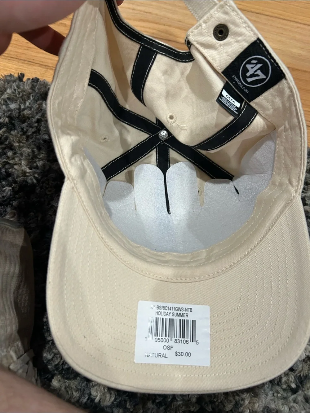 47 Brand Natural / Black Adjustable Baseball Cap with Black Lab